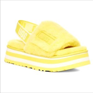 UGG women yellow disco slides